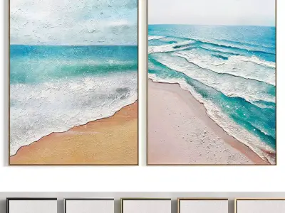 Plaster Two Photo Frame 452 Low-poly 3D model