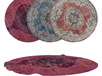 Round Rug Set 33 3D model