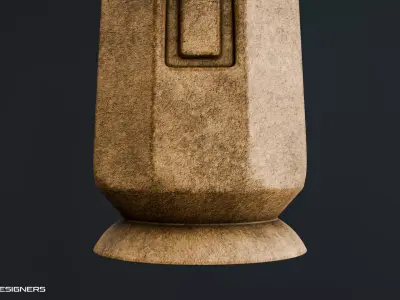 Ancient Temple Pillar - Stone Architectural Column 3D model
