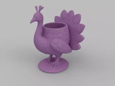 Peacock Pineapple Pot 3D print model
