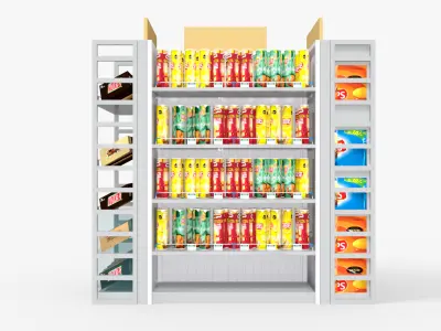 Supermarket Shelves Chips Pack Low-poly 3D model