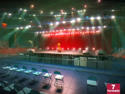 Concert Stage Arena Interior  - Modular Environment  3D model