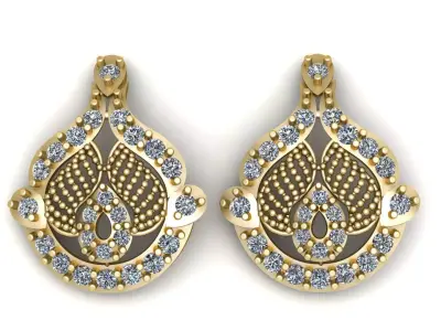 Luxury Diamond earrings For women 3d Printable Model 3D print model