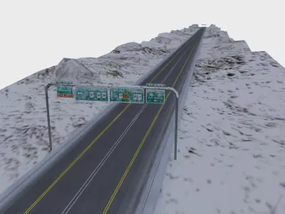 highway chase  track  Low-poly 3D model
