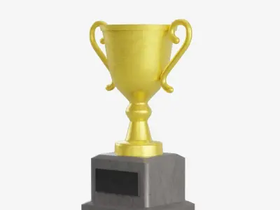 Gold Trophy 02 Low-poly 3D model