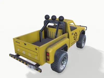 PickUP Yellow Low-poly 3D model