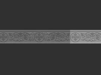 cornice moulding church decor cornice wooden-marble 3D model