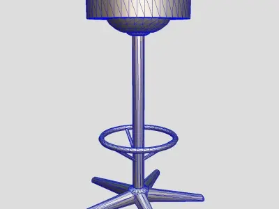 Stool 4 bar Low-poly 3D model
