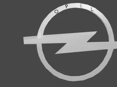 Opel Car 3D Logo Low-poly 3D model