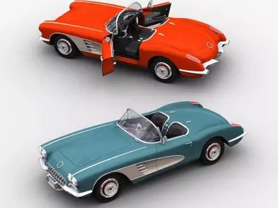 Car With interior 44 Low-poly 3D model