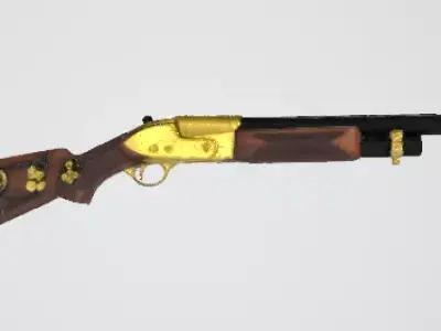 Golden Shotgun 3D Model 3D model