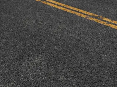 Pbr - Highway Set road with bridge Low-poly 3D model