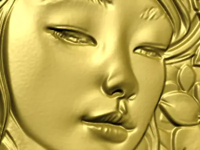 Japanese anime girl 3D model CNC cutting file 3D print model