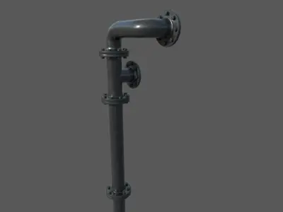 Modular Industrial Pipes Low-poly 3D model get