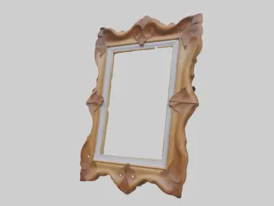 Wooden picture frame Low-poly 3D model