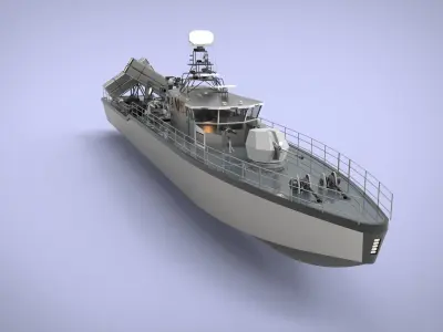 Fast Patrol Boat 40  Low-poly 3D model