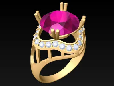 Diamond Ring - Womens Rings - GN250 3D print model