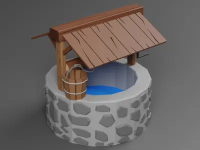 Stylized Well  Free low-poly 3D model