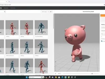 Stylized Pig Animated v001 Low-poly 3D model