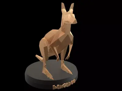 Parametric Kangaroo Low-poly 3D model purchase