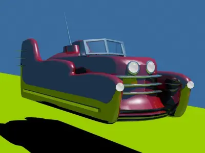 Low Poly Aerocar chevrolet car Low-poly 3D model