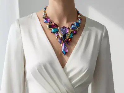 Aurora Prism Necklace  Geometric Luxury Crystal Design 3D print model