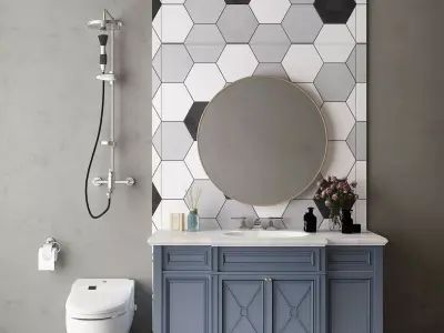 cabinet American bathroom 3D model