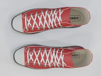 Basketball Leather Shoes Converse All Star  Red 3D model