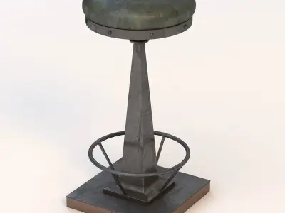 Flint Vintage Bar Stool 3D model