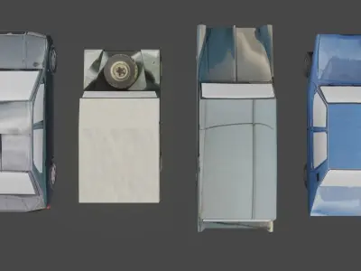 4 low poly cars four Low-poly 3D model