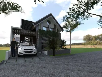 simple house on village of aceh 3D print model