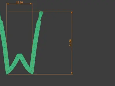 Diamond W Pendant Gold Silver Platinum Luxury Jewelry 3D print model