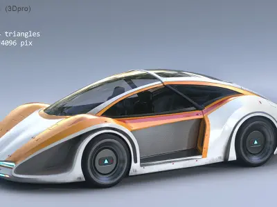 3Dpro CAR scifi 10 Low-poly 3D model