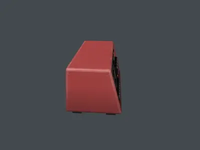 Red Police Tape Recorder Low-poly 3D model