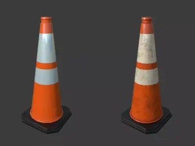 Traffic Cone 2  Low-poly 3D model