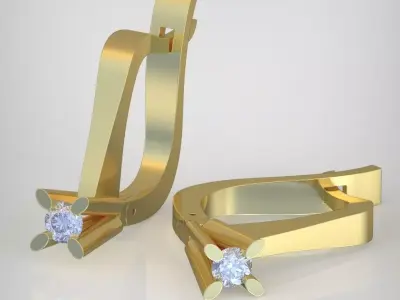 Earring model 0302 3D printable model Free 3D print model