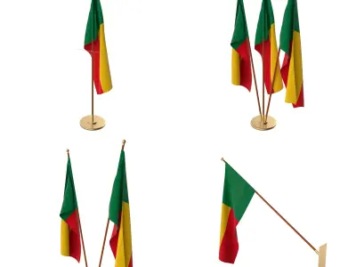 Benin Flag Pack 3D model