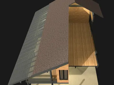 Tropical house in cutaway section 25-07 3D model