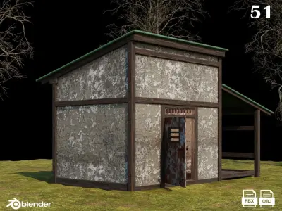 Medieval Houses Pack 51-52-53-54-55 - 4K Textures Game Ready Low-poly 3D model