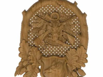 Carved panel painting STL 3D model 12