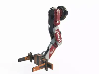 Future science fiction engineering robotic arm 3D model