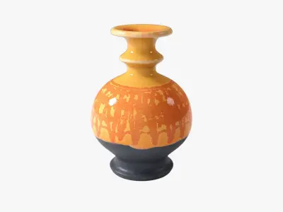 Orange Pop Art Vase 04 Free 3D model