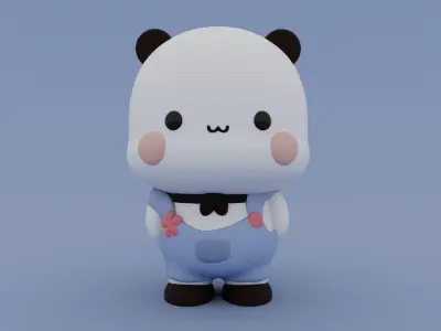 Little Kawaii pandas 3D Model Collection