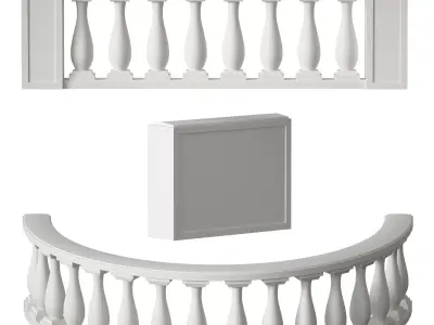 Balustrade fencing staircase balcony terrace 3D model