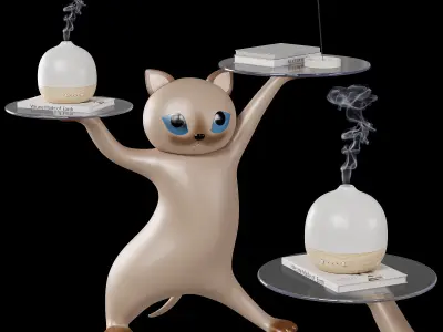 Lula Kitty Side Table with Aroma Diffusor Mcguigan 3D model
