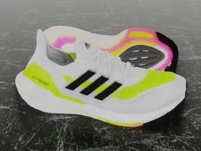 ADIDAS ULTRA BOOST 2021 3D SHOES Low-poly 3D model