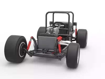 Vintage Supermodified stock car Base Version 2 Scale 1 to 25 3D print model