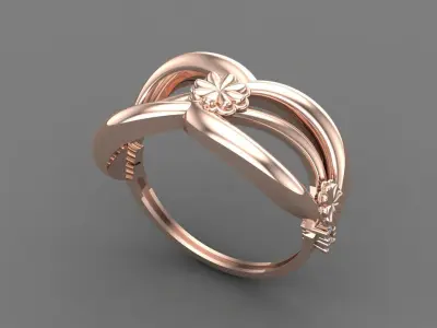 Women Ring Diamond Stone STL 3DM Lightweight Printable 3D print model 3