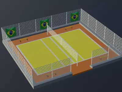 Volleyball Stadium - Brazil Low-poly 3D model