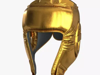 3D Boxing Training Helmet Gold Low-poly 3D model